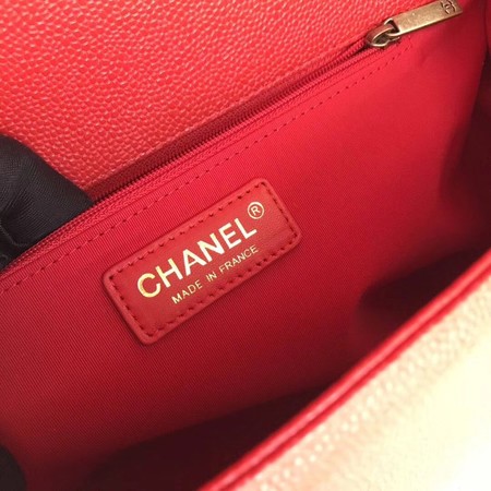 Boy Chanel Flap Shoulder Bag Red Original Cannage Pattern A67087 Gold