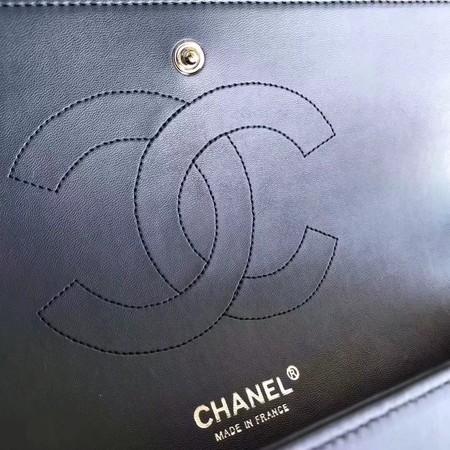 Chanel Maxi Quilted Classic Flap Bag Blue Sheepskin Leather A58601 Silver