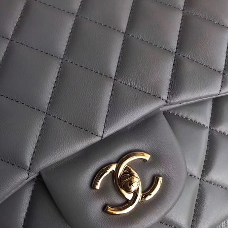 Chanel Maxi Quilted Classic Flap Bag Grey Sheepskin Leather A58601 Gold