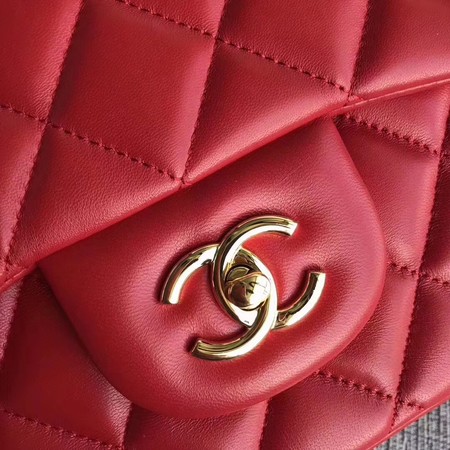 Chanel Maxi Quilted Classic Flap Bag Red Sheepskin Leather A58601 Gold