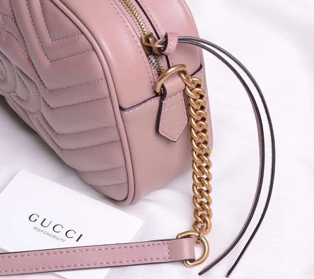 Gucci GG Marmont Small Shoulder Bag 447632 Deep Pink