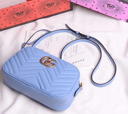 Gucci GG Marmont Small Shoulder Bag 447632 SkyBlue