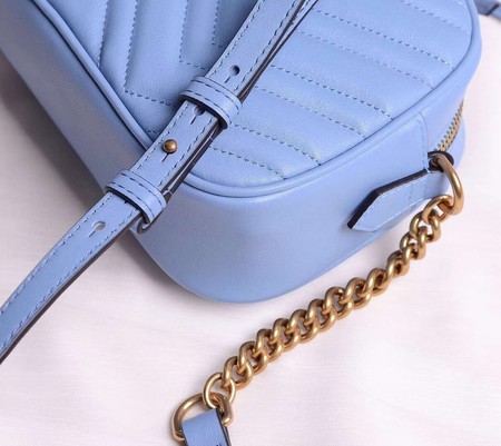 Gucci GG Marmont Small Shoulder Bag 447632 SkyBlue