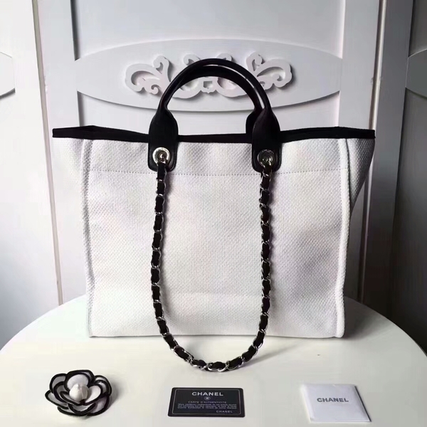 Chanel Medium Original Canvas Leather Tote Shopping Bag 66941C