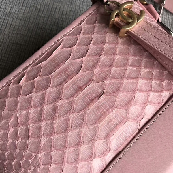 Chanel Gabrielle Mini Shoulder Bag Original Python Leather 8122A Pink