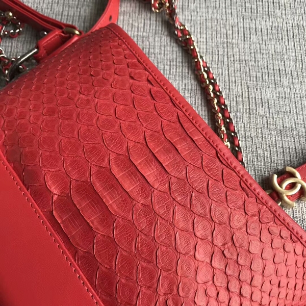 Chanel Gabrielle Mini Shoulder Bag Original Python Leather 8122A Red