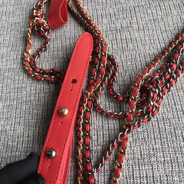 Chanel Gabrielle Mini Shoulder Bag Original Python Leather 8122A Red