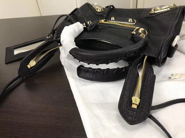 Balenciaga Giant City Gold Studs Handbag B084336 Black