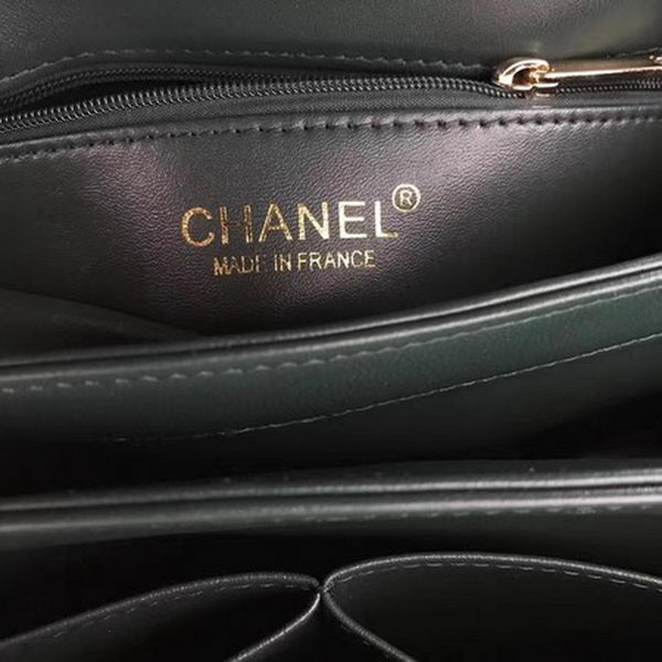Chanel Classic Top Handle Bag Sheepskin Leather CHA2371 Deep Green