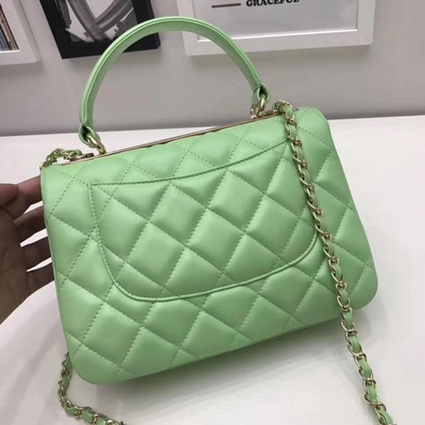 Chanel Classic Top Handle Bag Sheepskin Leather CHA2371 Green