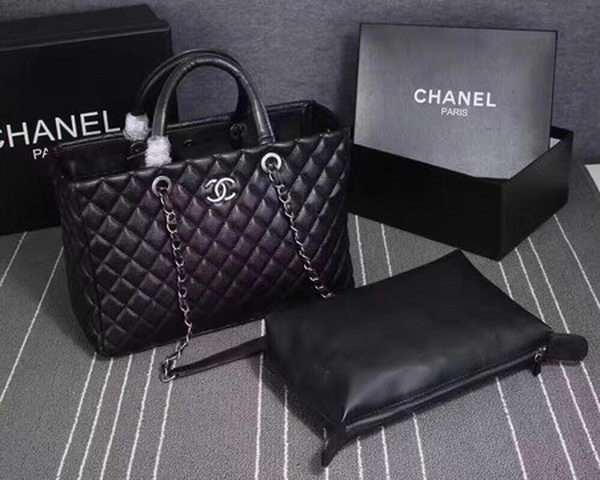 Chanel Tote Bag Sheepskin Leather CHA3625 Black