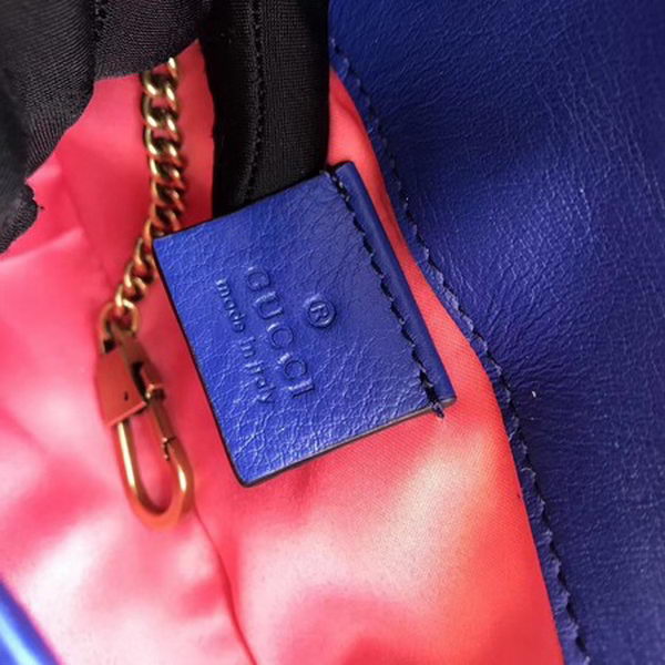 Gucci GG Marmont Velvet Super Mini Bag 476433 Blue