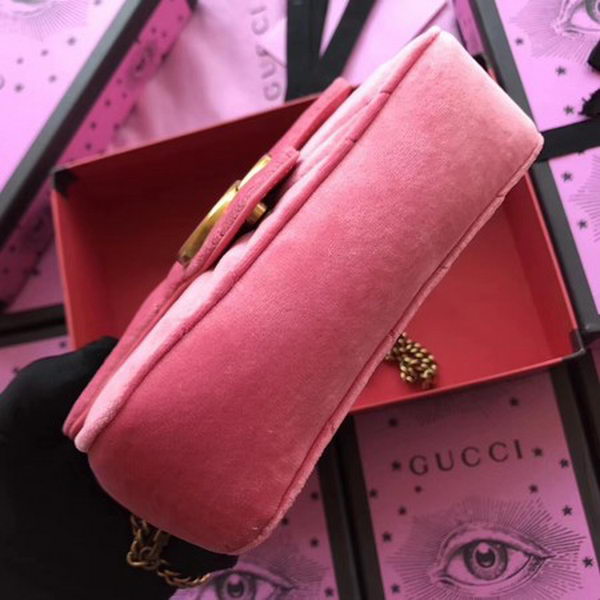 Gucci GG Marmont Velvet Super Mini Bag 476433 Pink