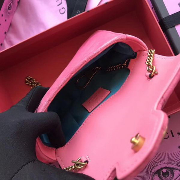 Gucci GG Marmont Velvet Super Mini Bag 476433 Pink
