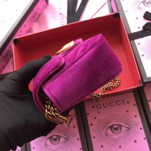 Gucci GG Marmont Velvet Super Mini Bag 476433 Purple