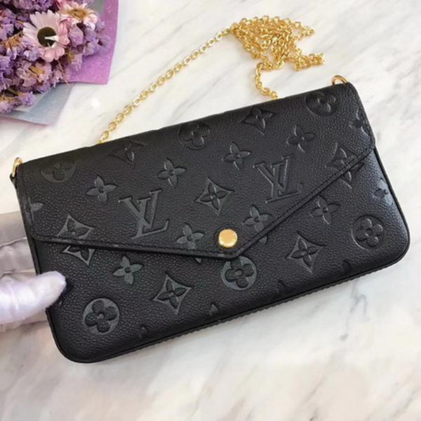 Louis Vuitton Monogram Empreinte POCHETTE FeLICIE M64064 Black Louis Vuitton Monogram Empreinte POCHETTE FeLICIE M64064 Black