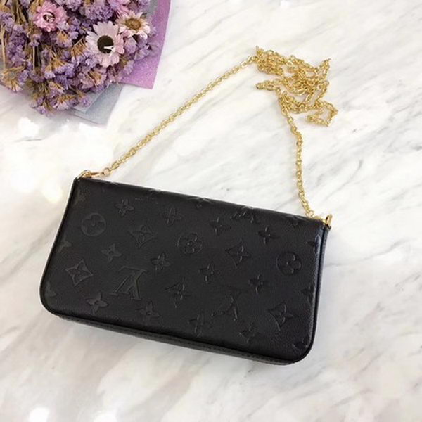 Louis Vuitton Monogram Empreinte POCHETTE FeLICIE M64064 Black Louis Vuitton Monogram Empreinte POCHETTE FeLICIE M64064 Black