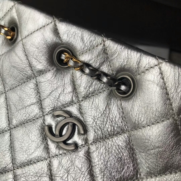 Chanel 2018 Original Calfskin Leather Backpack 81229 Silver