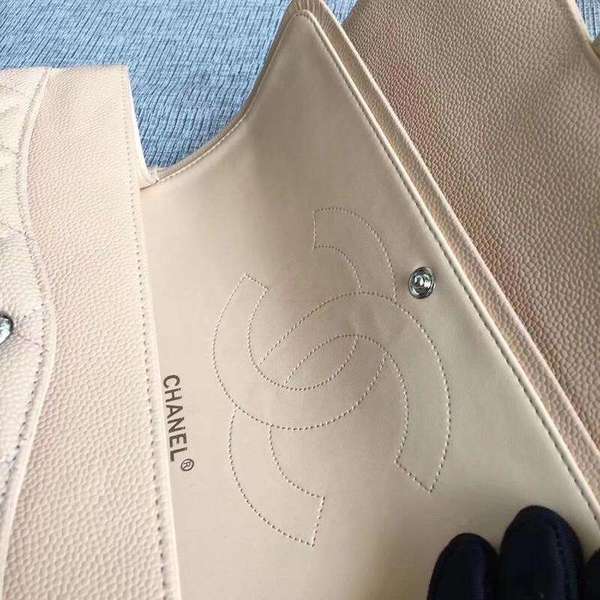 Chanel Flap Shoulder Bags Camel Original Calfskin Leather CF1113 Silver