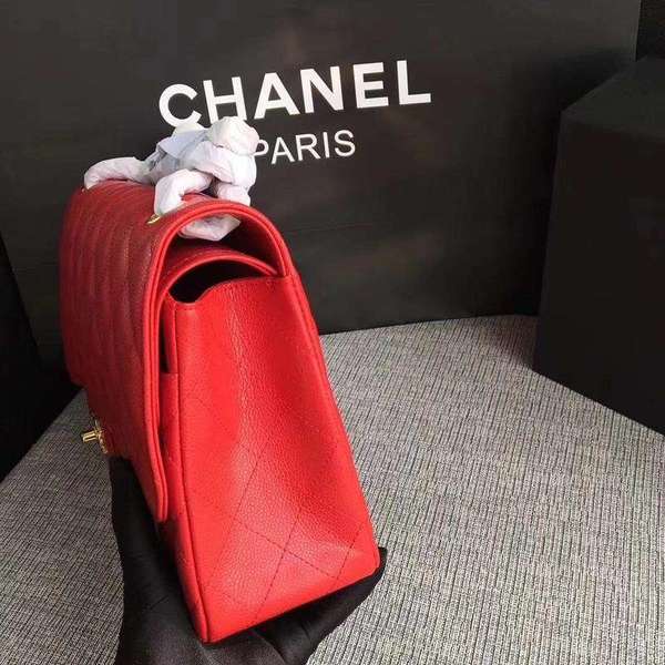 Chanel Flap Shoulder Bags Red Original Calfskin Leather CF1113 Gold Chanel Flap Shoulder Bags Red Original Calfskin Leather CF1113 Gold