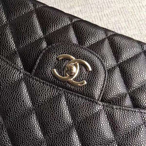 Chanel Flap Shoulder Bags Black Original Calfskin Leather CF1113 Silver Chanel Flap Shoulder Bags Black Original Calfskin Leather CF1113 Silver