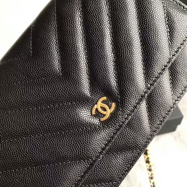 Chanel Owl Pendant Flap Shoulder Bag Calfskin Leather A33814 Black