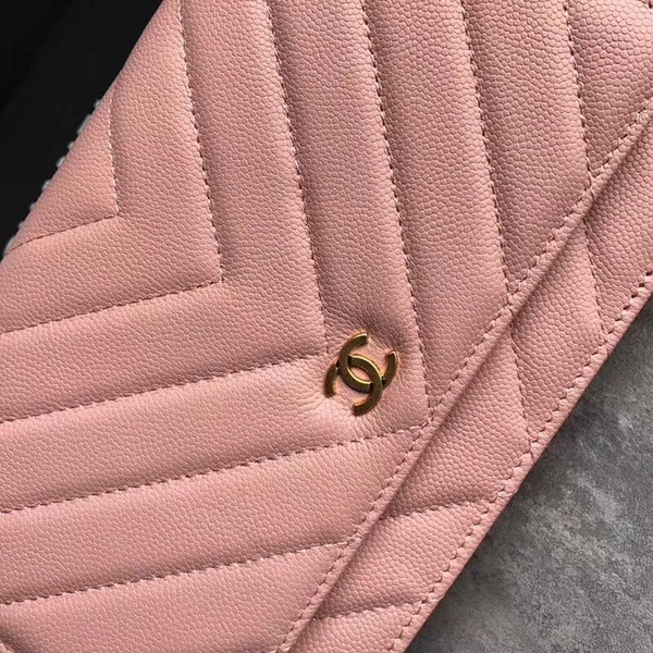 Chanel Owl Pendant Flap Shoulder Bag Calfskin Leather A33814 Peach