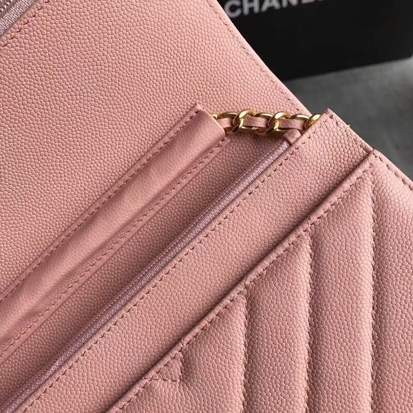 Chanel Owl Pendant Flap Shoulder Bag Calfskin Leather A33814 Peach