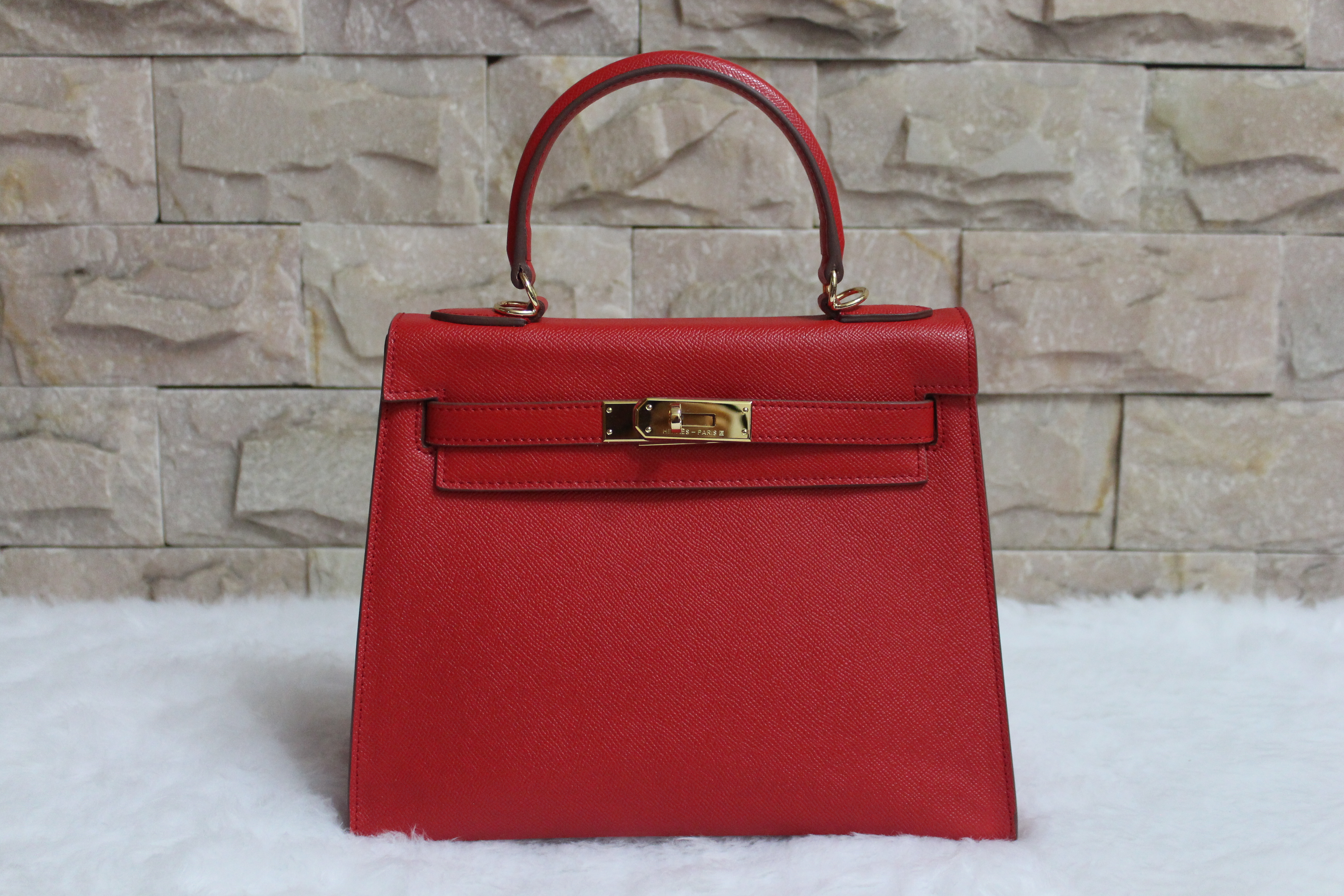 Hermes Kelly 28cm Shoulder Bags espom leather Red
