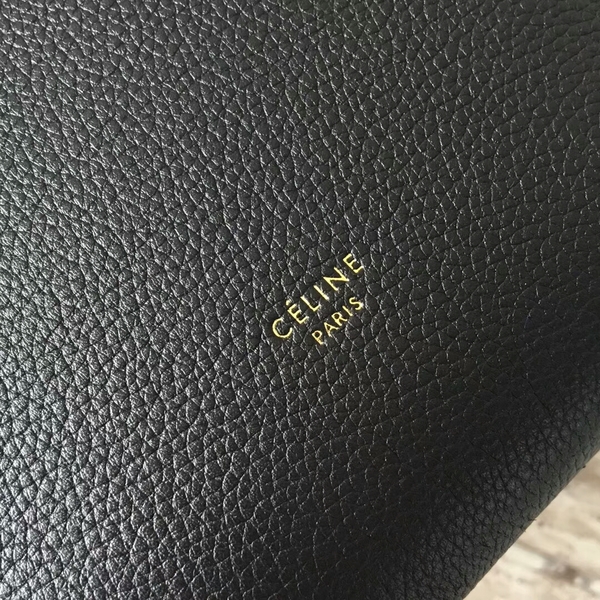 Celine Cabas Phantom Bags Lichee Pattern Leather 77426 Black