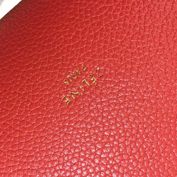 Celine Cabas Phantom Bags Lichee Pattern Leather 77426 Red