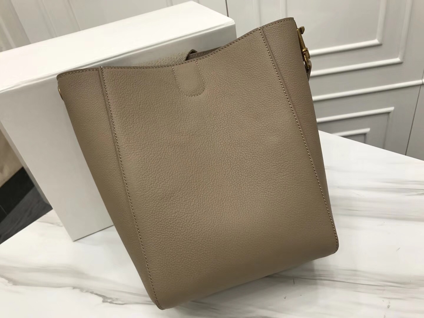 Celine Calfskin Leather Shoulder Bag 5530 grey