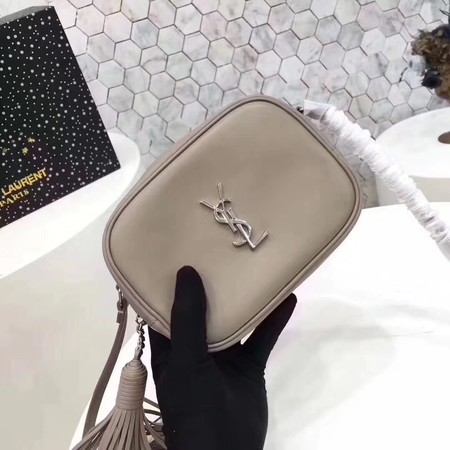 Yves Saint Laurent Calfskin Leather Shoulder Bag 5804 Grey
