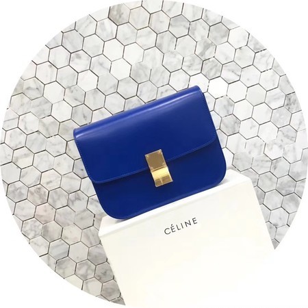 Celine Classic Box Flap Bag Original Calfskin Leather 5698 Blue