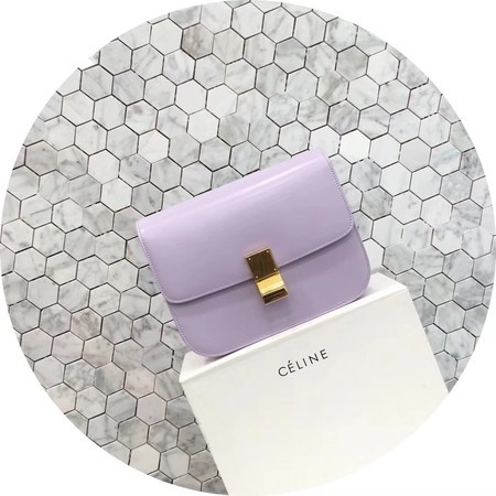 Celine Classic Box Flap Bag Original Calfskin Leather 5698 Light Purple