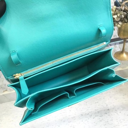 Celine Classic Box Flap Bag Original Calfskin Leather 5698 Skyblue