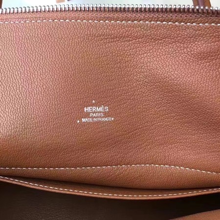Hermes Bolide Original Leather Tote Bag B1007 Coffee