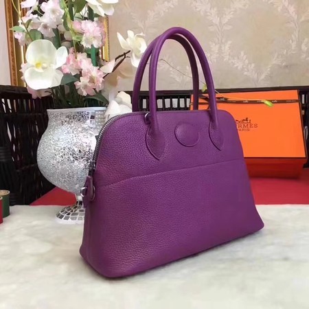 Hermes Bolide Original Leather Tote Bag B1007 Purple