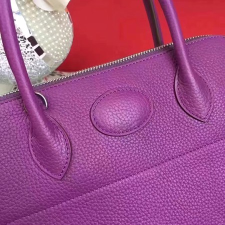 Hermes Bolide Original Leather Tote Bag B1007 Purple