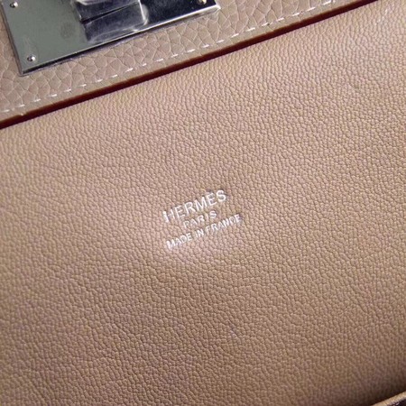 Hermes Toolbox Bag Original Togo Leather H3259 Light Grey