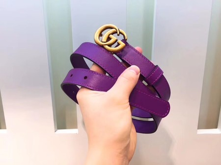 Gucci 20MM Leather Belt 414517 Purple