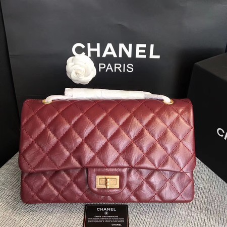 Chanel Flap Shoulder Bag Wine Original Calfskin Leather 277 Gold