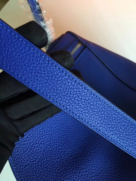 Hermes Lindy Original Togo Leather Bag 5086 Blue