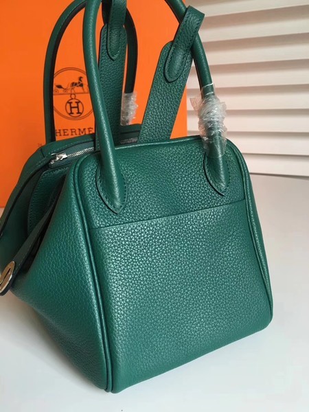 Hermes Lindy Original Togo Leather Bag 5086 Green