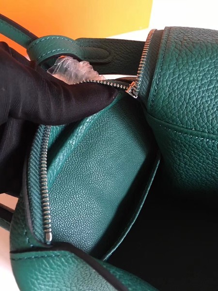 Hermes Lindy Original Togo Leather Bag 5086 Green