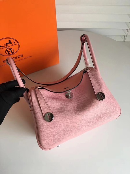 Hermes Lindy Original Togo Leather Bag 5086 Pink