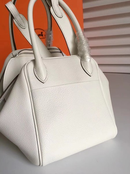 Hermes Lindy Original Togo Leather Bag 5086 White