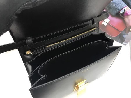 Celine Classic Box Flap Bag Original Calfskin Leather 3378 Black