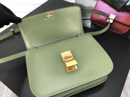 Celine Classic Box Flap Bag Original Calfskin Leather 3378 Green