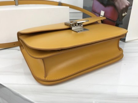 Celine Classic Box Flap Bag Original Calfskin Leather 3378 Yellow